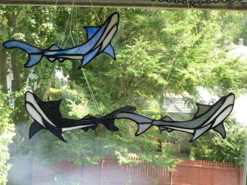 Custom Made Custom Shark Stained Glass Light Catcher