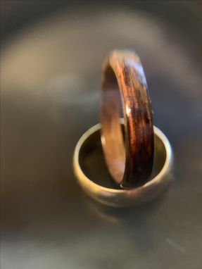 Custom Made Burnt Wood Steam Bentwood Cathedral Or Straight Grain Maple Ring