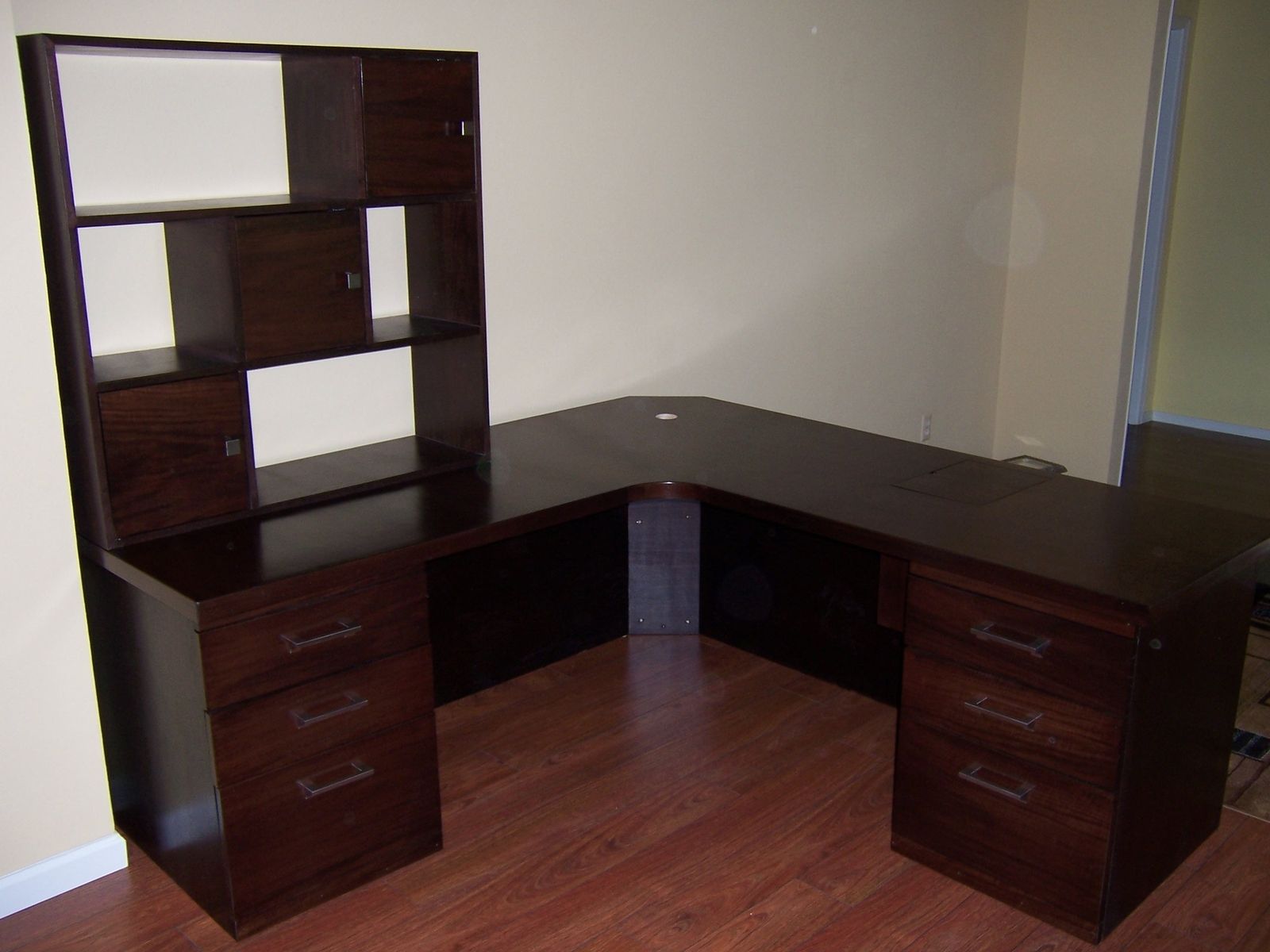 Handmade Walnut Desk And Hutch by Lone Star Artisans