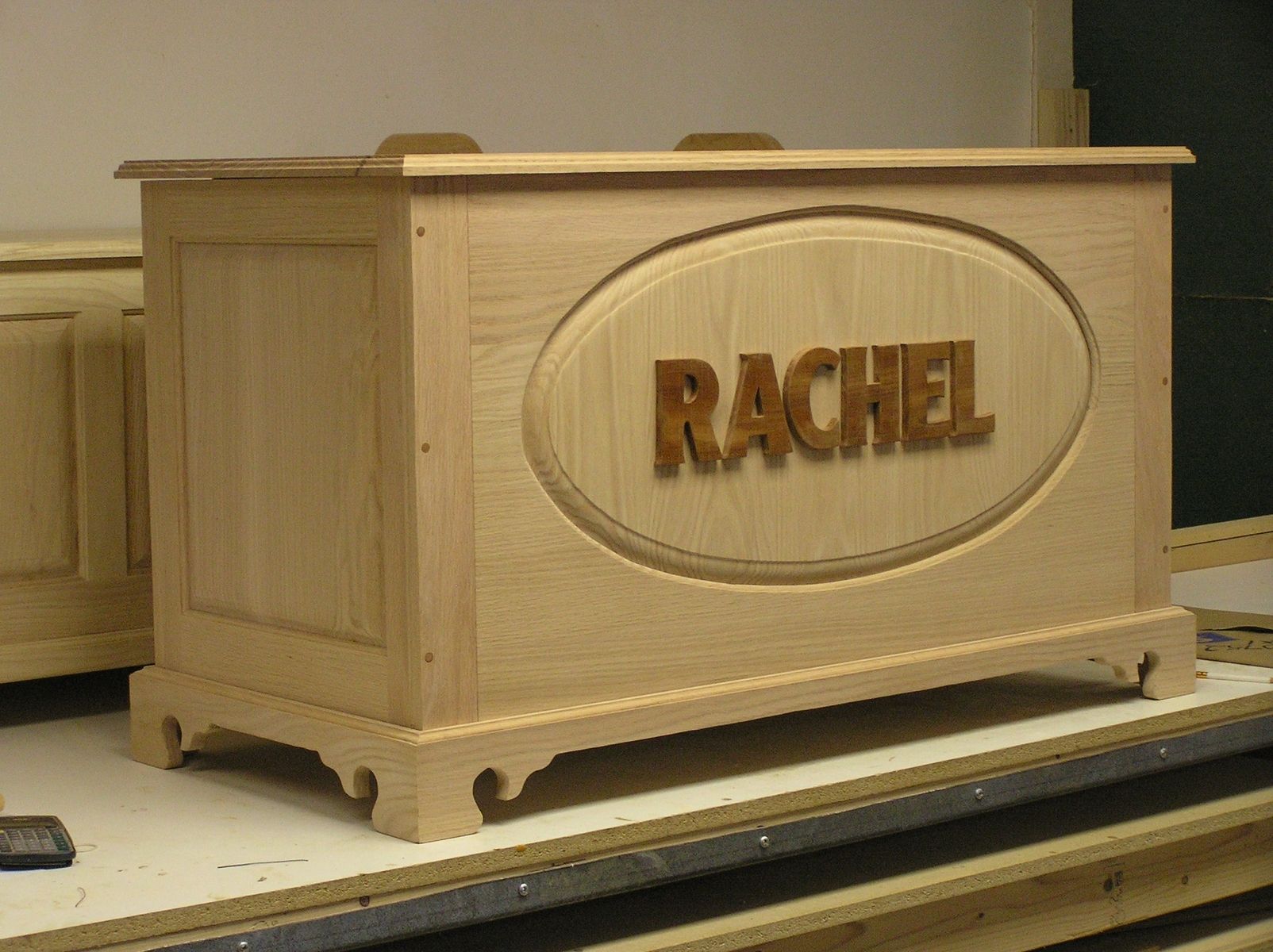 Custom Made Oak Blanket Chest With Name by New,Refurbish,Repurpose