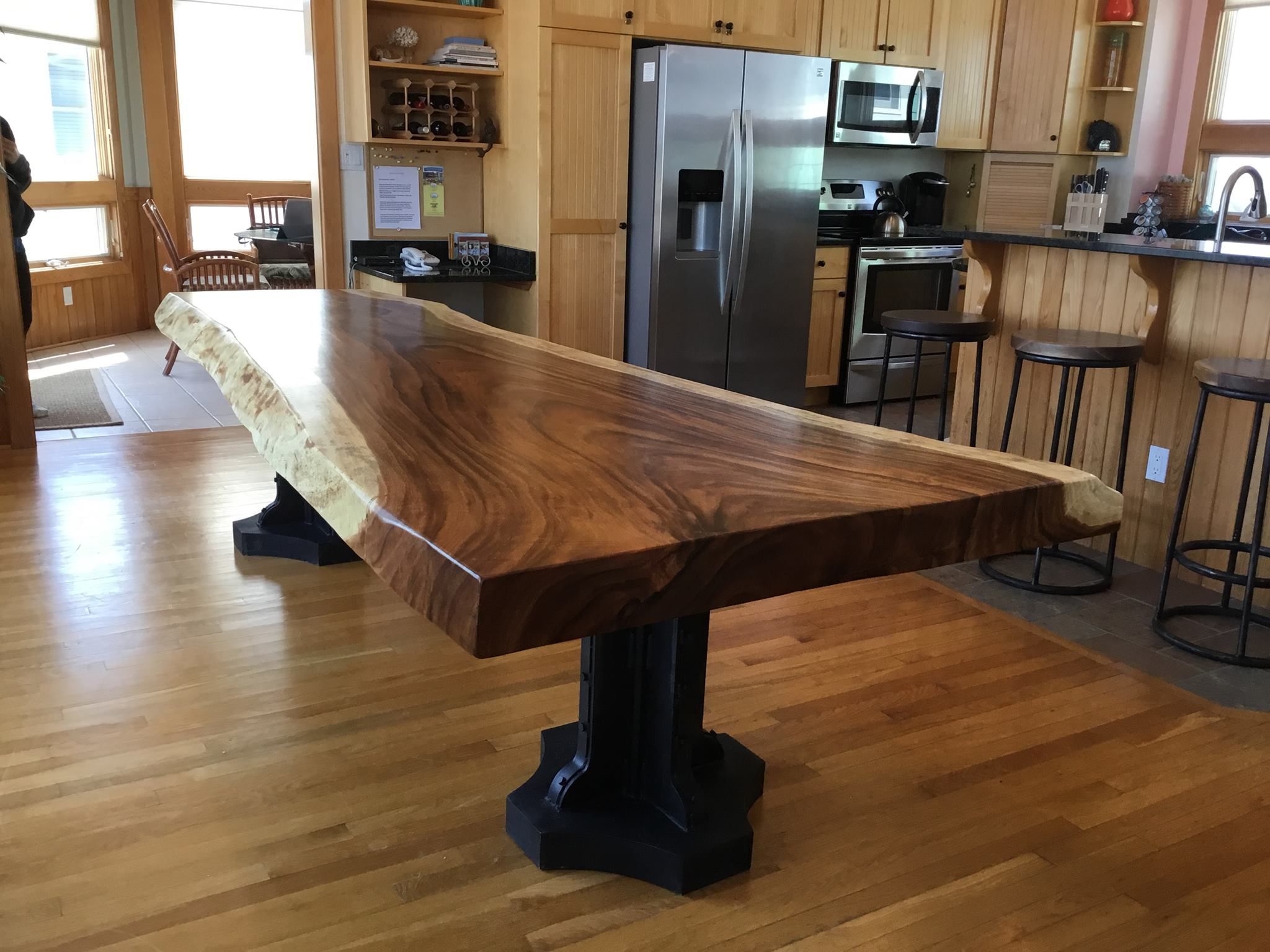 Wood slab store kitchen table