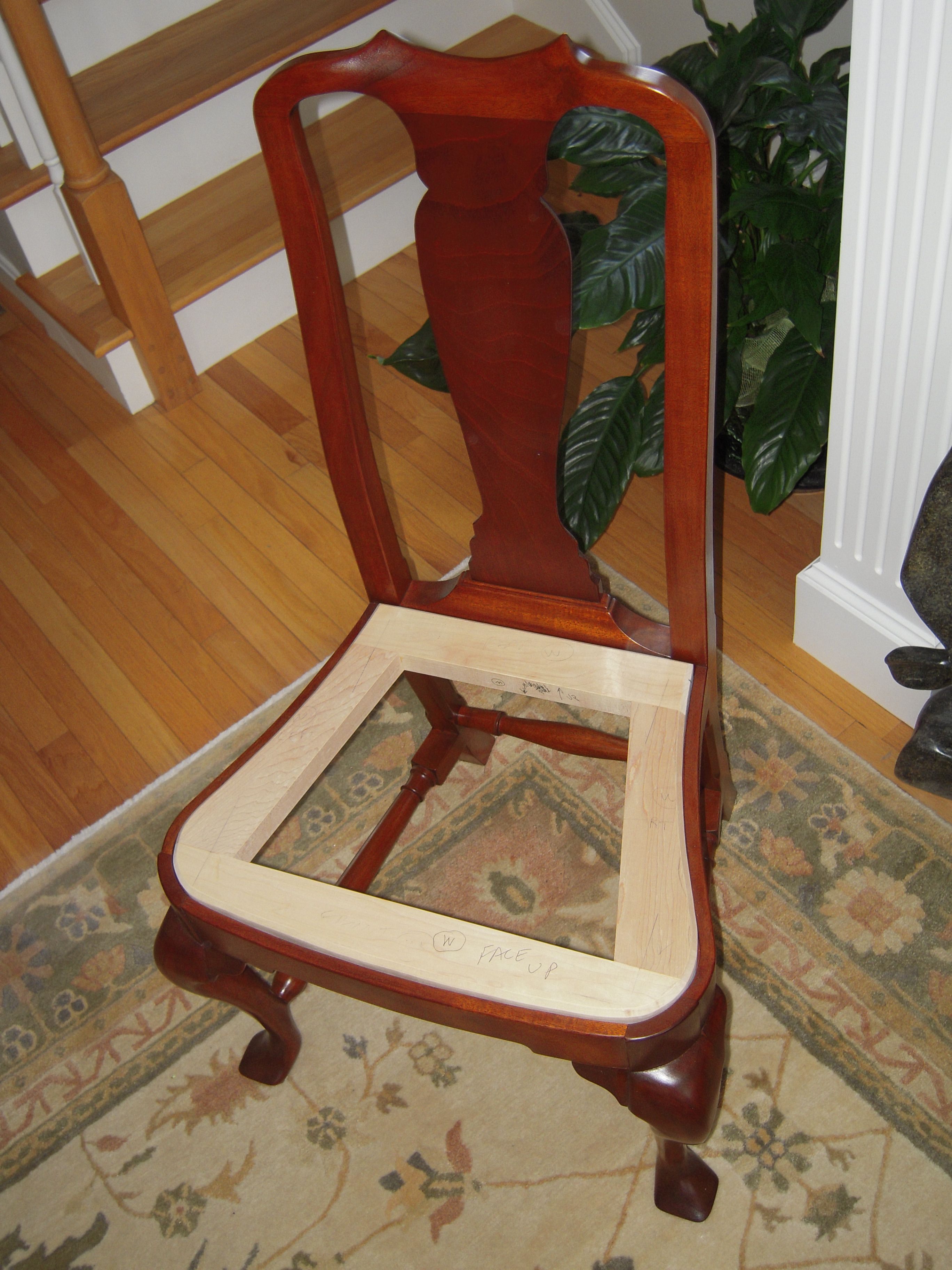 Hand Crafted Chair, Queen Anne Style, Solid Mahogany, Shellac/Wax by