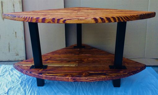 Custom Made Urban Rustic End Table, Modern Industrial Corner Table