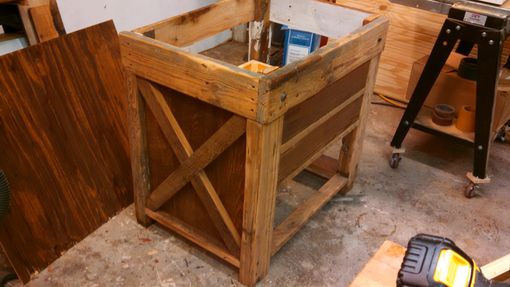 Custom Made Rustic Bathroom Vanity From Reclaimed Pine