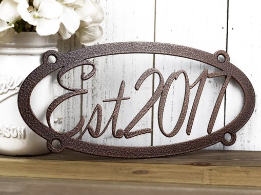 Custom Made Established Sign For House, Metal Sign Personalized Outdoor, Wedding Gift