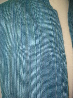 Custom Made Hand Woven Azure Blue Silk/Bamboo Scarf