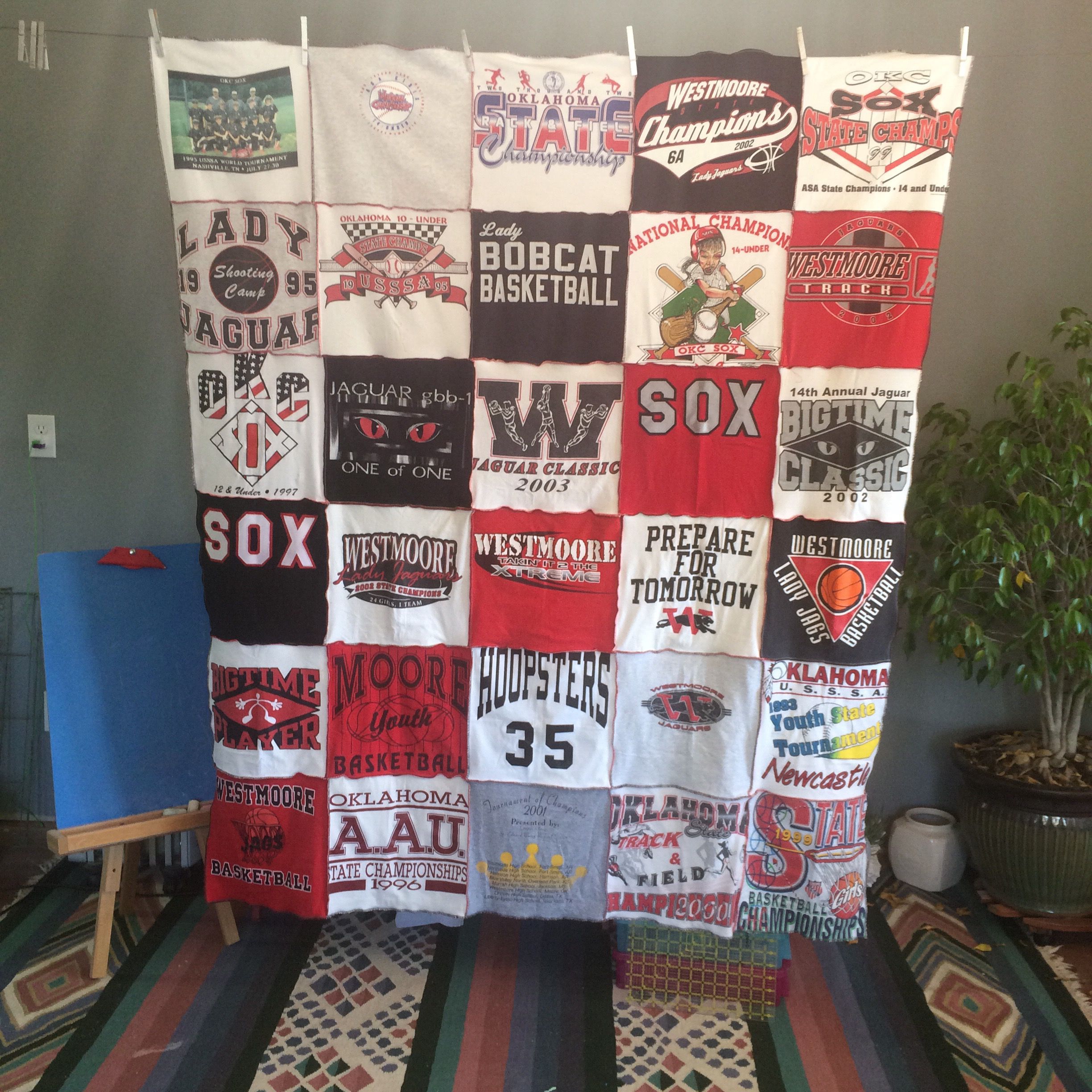 Buy Hand Made 5'X6', 30 TShirts, Custom TShirt Blanket, made to order