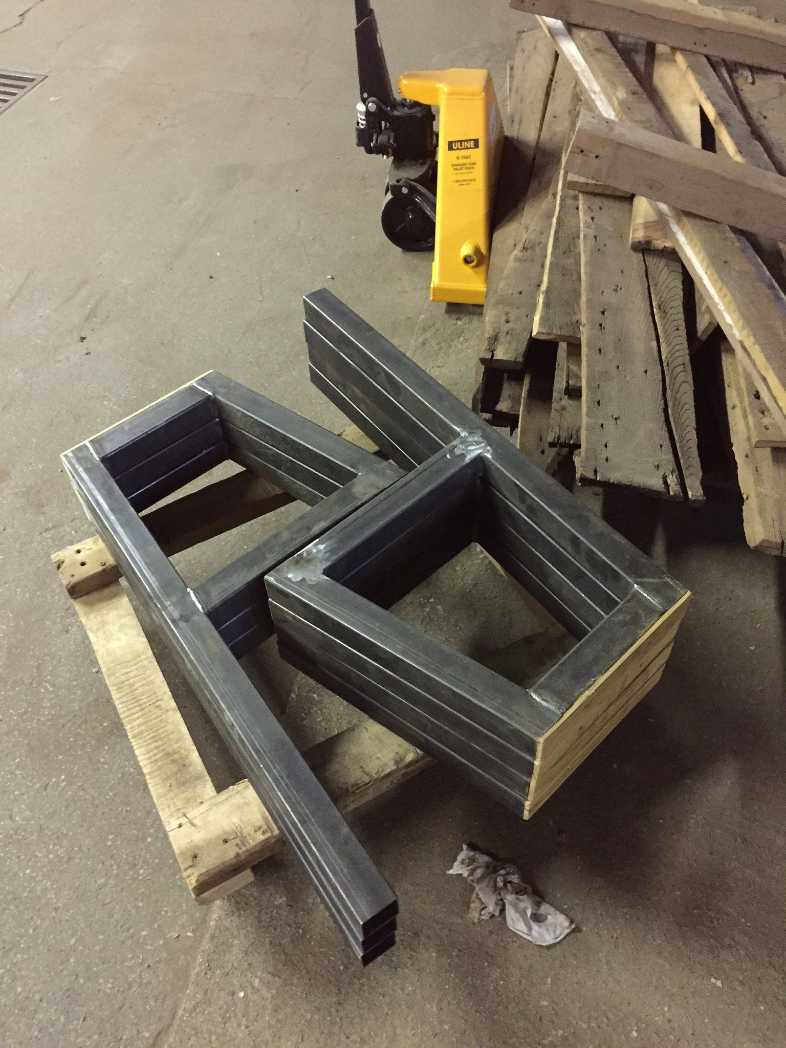 Buy Handmade Bench Base Frame, made to order from Chicago Fabrications