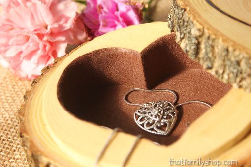 Custom Made Hollow-Log Jewelry Box With Woodburned Personalization