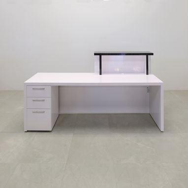 Custom Made Modern Custom Reception Desk With Counter - Los Angeles Desk