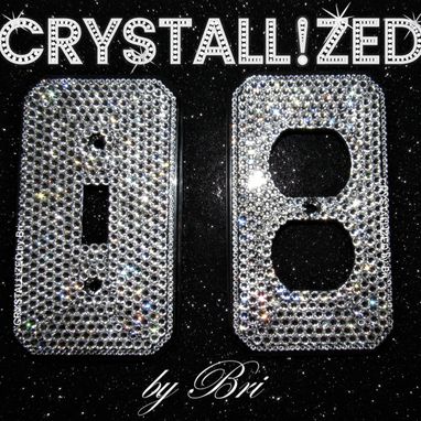 Custom Made Any Configuration Crystallized Wall Light Switch Plate Bling European Crystals Bedazzled