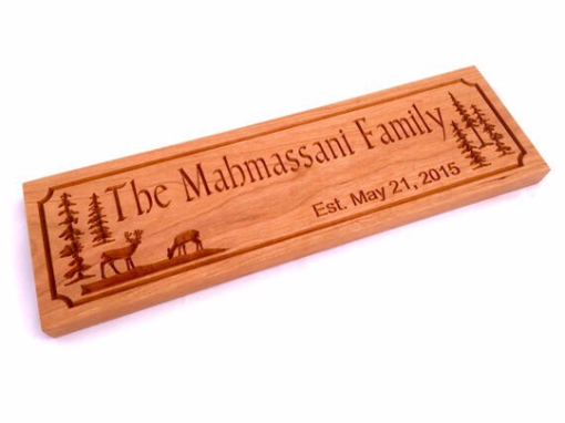 Custom Made Woods Theme Family Established Sign