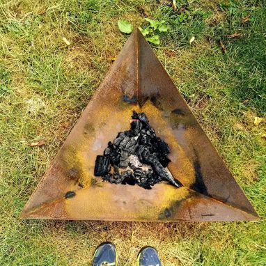 Custom Made Triangular Steel Fire Pit