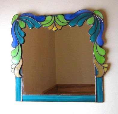Custom Made Art Deco Stained Glass Mirror