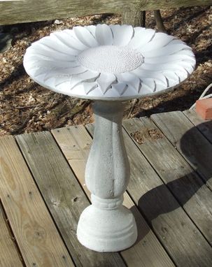 Custom Made Garden Sculpture - Summer Flower Birdbath