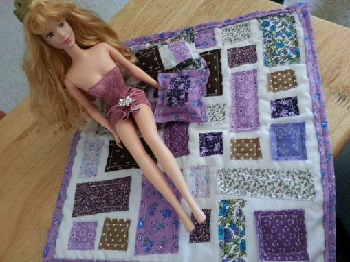 Custom Made Barbie Doll Quilt & Pillows