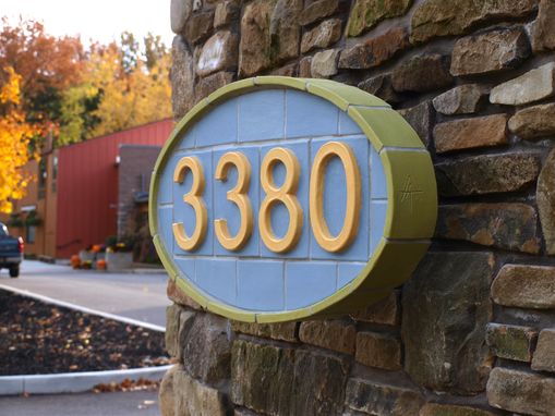 Custom Made Contemporary Tile Address Sign