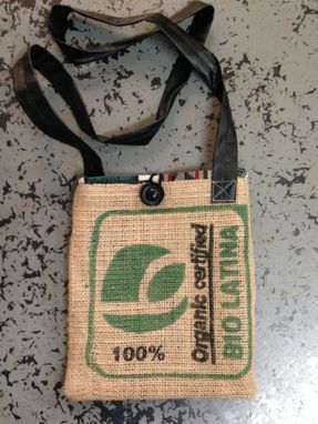 Custom Made Up Cycled Burlap Tablet Bag