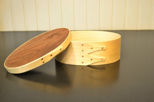 Custom Made Pine And Walnut Shaker Style Oval Box