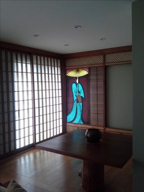 Custom Made Shoji Screen With Geisha