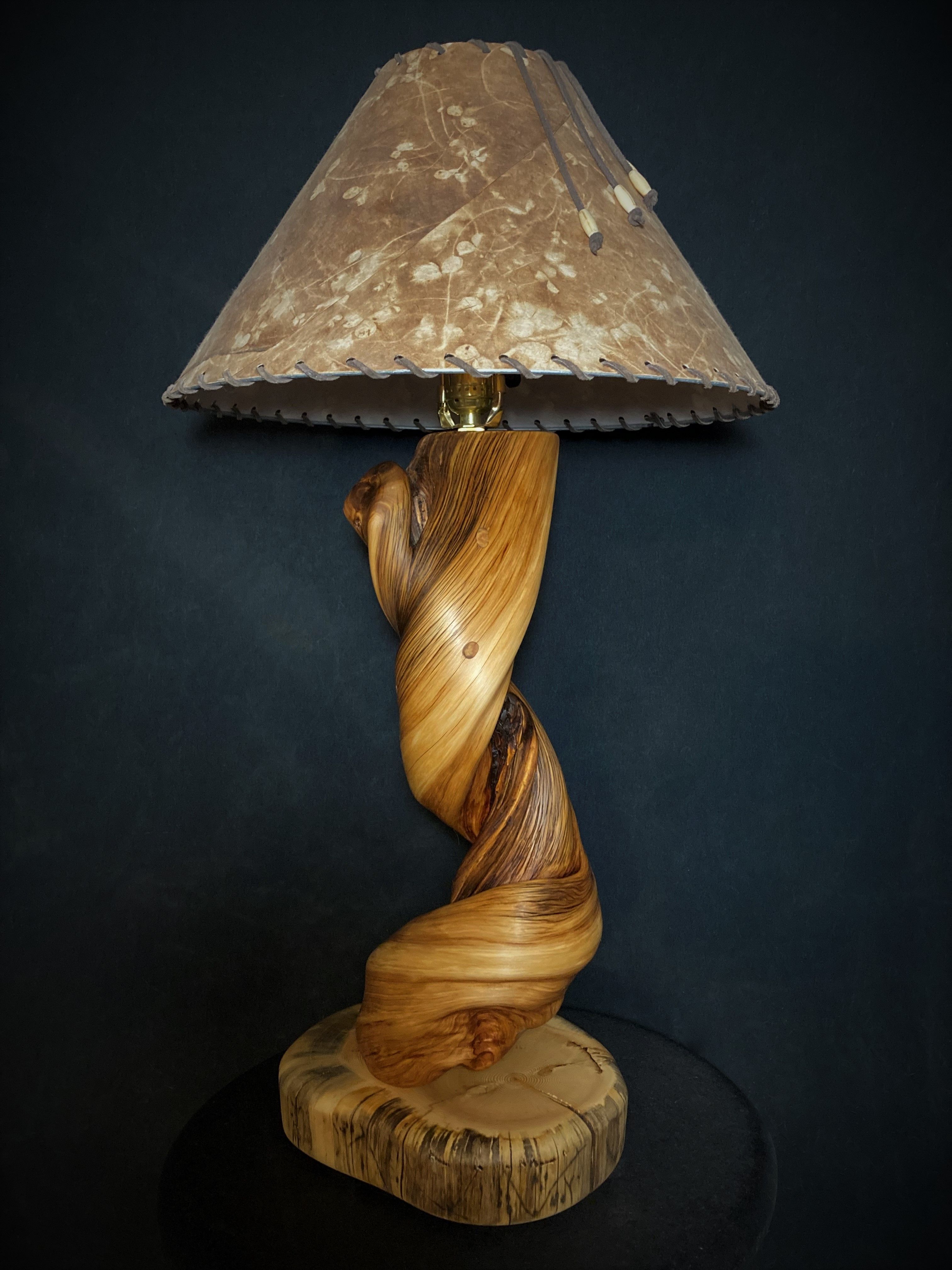 Buy Hand Crafted Home Lighting Rustic Juniper Table Lamp, made to order