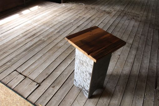 Custom Made Reclaimed Wood And Sheet Metal Table