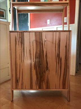 Custom Made Solid Ambrosia Maple Storage Cabinet And Bookcase