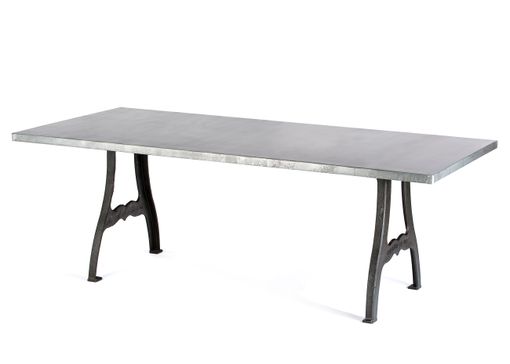 Custom Made Zinc Table  Zinc Dining Table - Williamsburg  Zinc Top Table