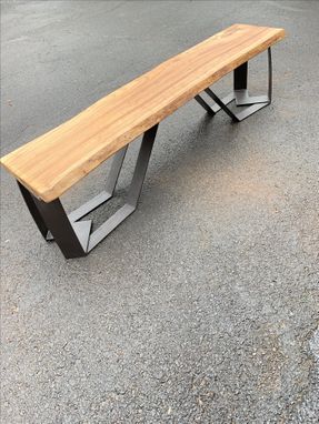 Custom Made Prairie Live-Edged Dining Table Set - Table And Bench