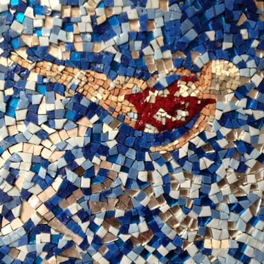 Custom Made Mosaic Swimmer Wall Art