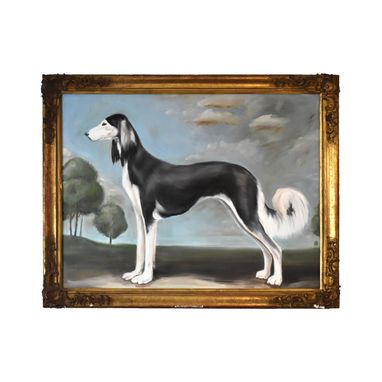 Custom Made Commissioned Classical Dog Portrait By Susannah Carson (Full Length)
