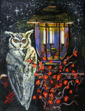 Custom Made Owl With Lamp