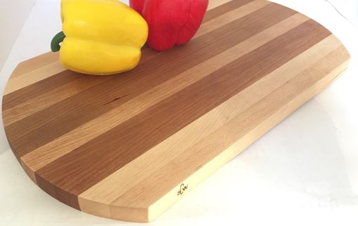 Custom Made Curved Maple And Cherry Cutting Board | Chopping Block | Butcher Block | Placemat | Cheese Tray