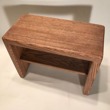 Custom Made Modern Butcher Block Table Or Bench With Shelf