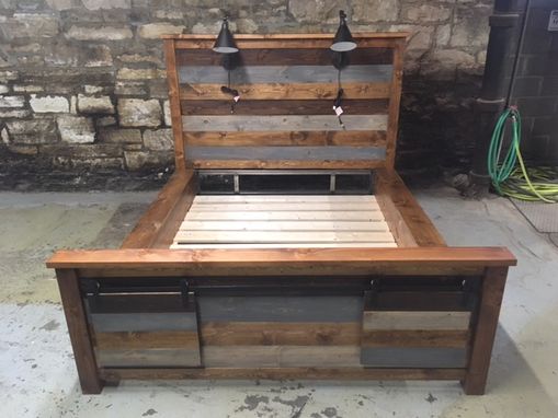 Buy Custom Rustic Barn Door Bed With Lights Made To Order From