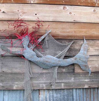 Custom Made Handmade Upcycled Extra Large Metal Mermaid Wall Decor