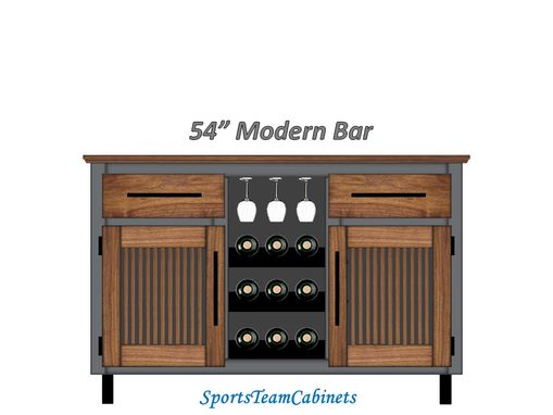 Custom Made 54" Modern Liquor Dry Bar Cabinet