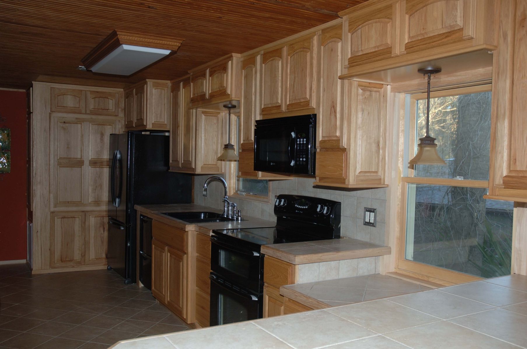 Custom Made Hickory Kitchen Cabinets By