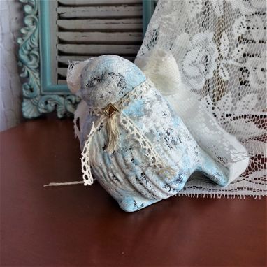 Custom Made Vintage Stone Look Chippy Blue Bird Shabby Chic Blue Bird