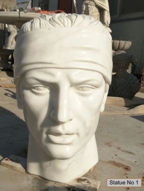 Custom Made Marble Statue, Bust Of Runner