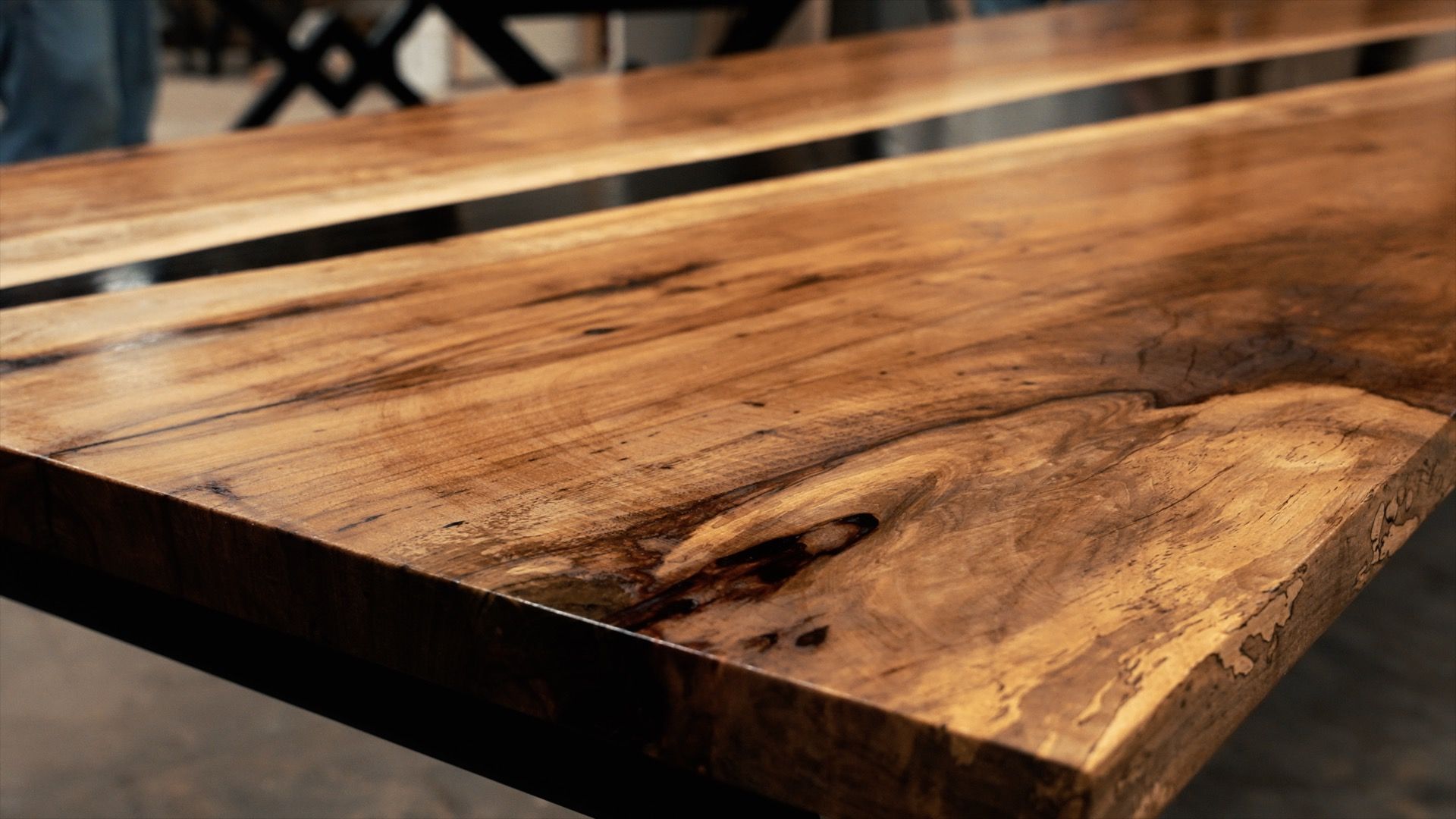 Hand Made Texas Pecan Resin Dining Table by Hamilton Lee Designs