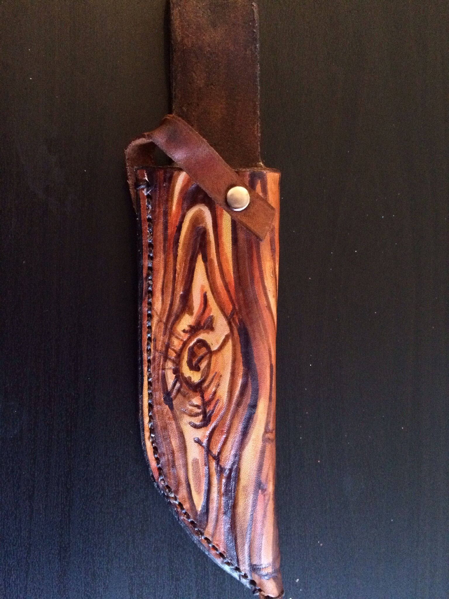 Buy Hand Made Custom Leather Buck Knife Sheath, made to order from