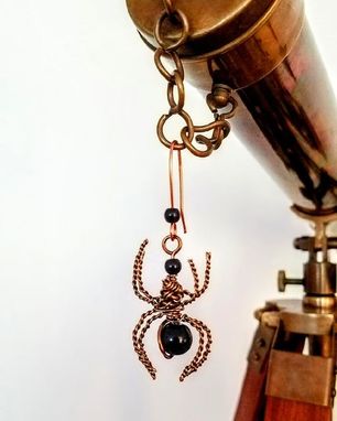 Custom Made Spider Earrings,Bronze, Artesian, Custom, Hand Crafted , Jewelry Artist, Ooak