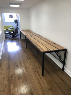 Custom Made Reclaimed Oak Industrial Work Station