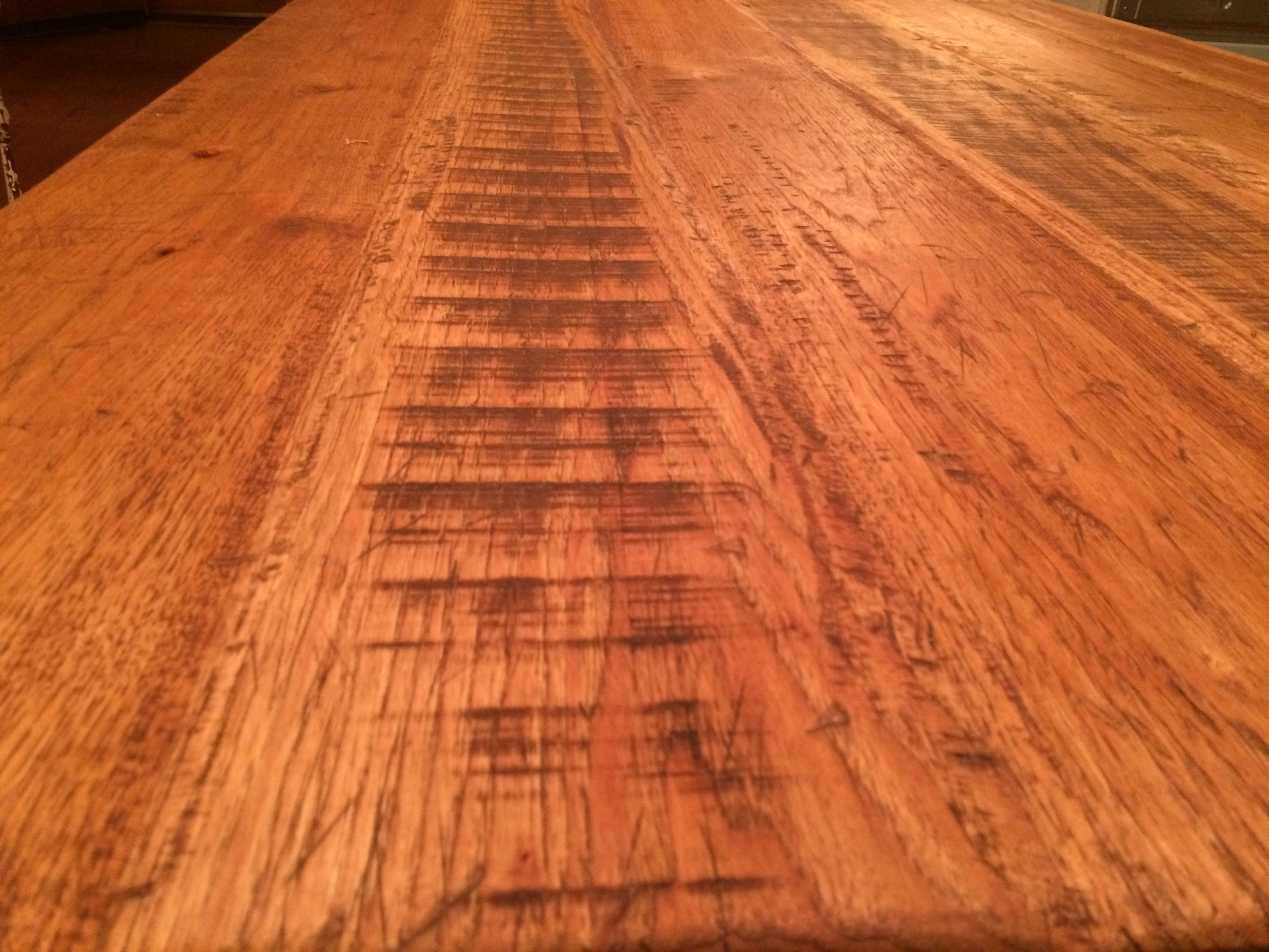 Hand Crafted Custom Wide Plank Hickory Countertop by CHA0S CREATIONS