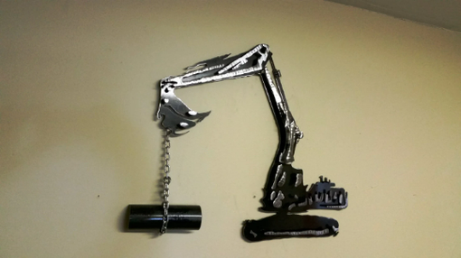 Custom Made Layered 3-D Metal Excavator Tracked Backhoe Wall Hanging