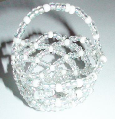 Custom Made Hand Beaded Ring Baskets, Wedding Ring Baskets