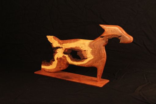 Custom Made Dog Carved From  Wood