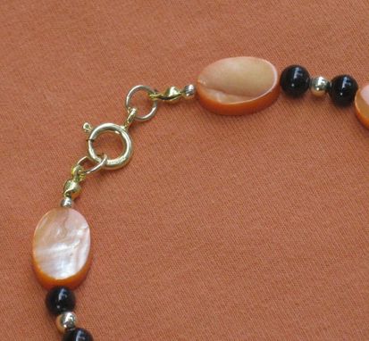 Custom Made Tangerine Mother Of Pearl Gold Bracelet -Free Shipping