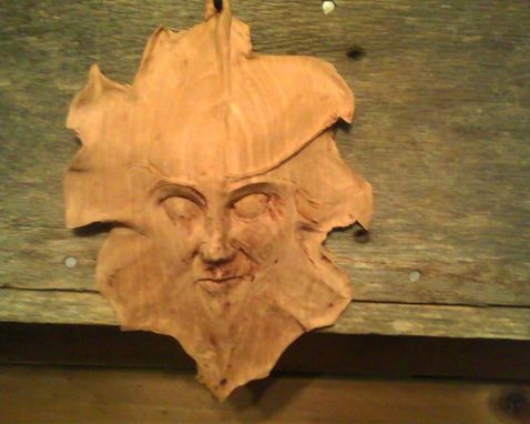 Custom Made Wood Spirit  Leaf Face Mask.